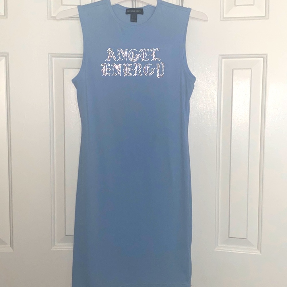 Streetwear Angel Energy Baby Blue Cute Comfy Dress Size Large